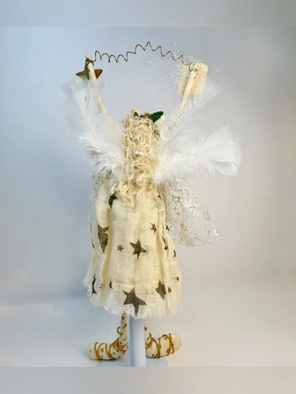 Hanging Angel Doll 15” Cloth Star Sign Cottage Farmhouse Decor - Picture 8 of 13